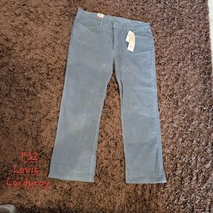 Levi's 514 Men's Corduroy Grey Zipperfly W40 L30 New with Tags